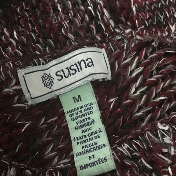 Susina V-neck back strap marled knit sweater. - Picture 7 of 11